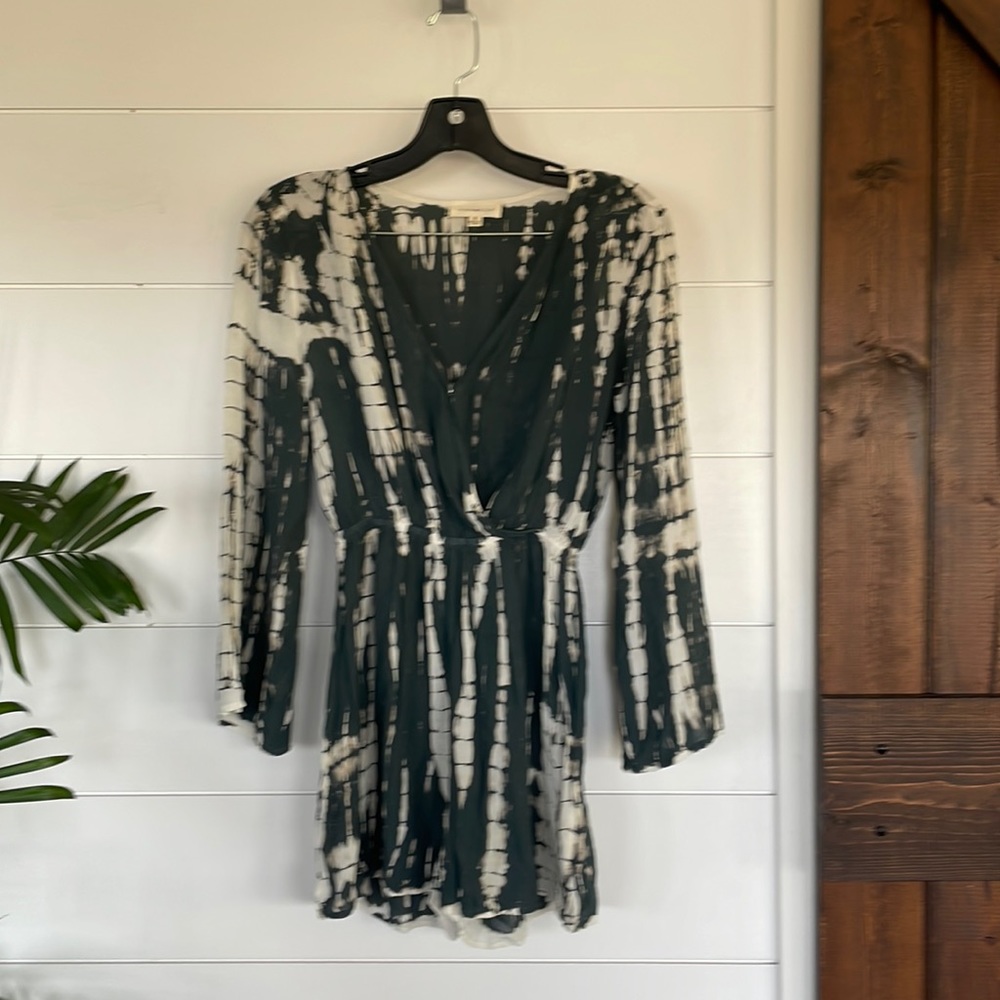 Promesa Black and White Tie-Dye Romper